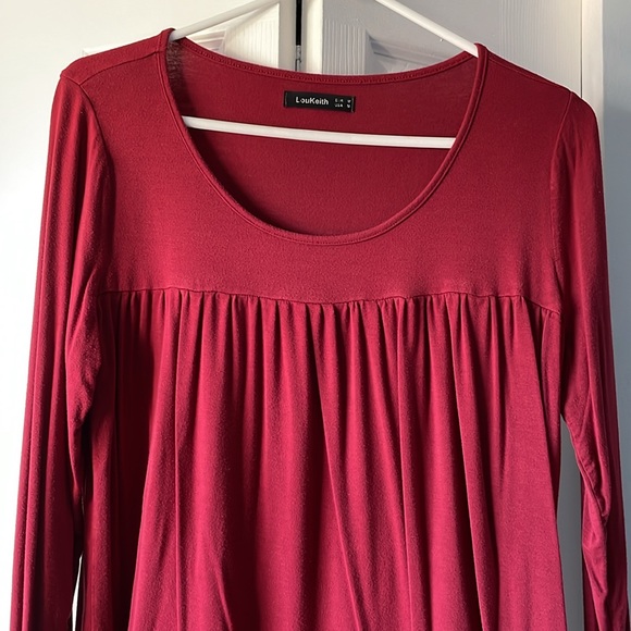 Long Sleeve Red Blouse - Picture 3 of 4